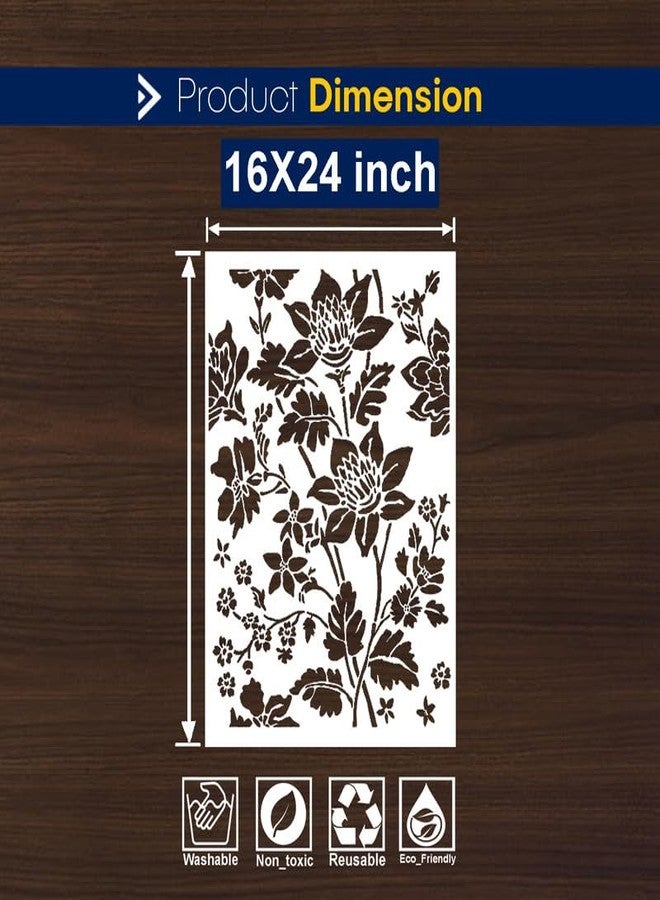 ARandNJ Wall Stencils for Painting (Size:- 16X24 Inch) Theme:- Allover Roses DIY Reusable Painting Design Suitable for Bedroom, Drawing Room, Living Room Wall Stencil (Pack of 1) - Image 2